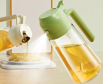 2 in 1 Oil Sprayer & Dispenser Bottle– Oil Spray Bottle for Cooking & BBQ